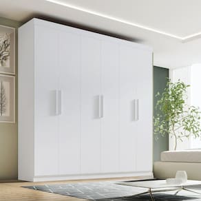 Guarda-Roupa Fenix 06 Portas de Bater 06 Gavetas Branco