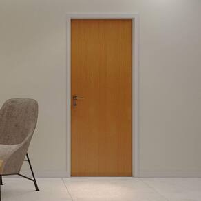 Folha de Porta de Madeira 210x82cm Espessura 3,5cm MSO Eucaplac Eucatex Nogal Mel