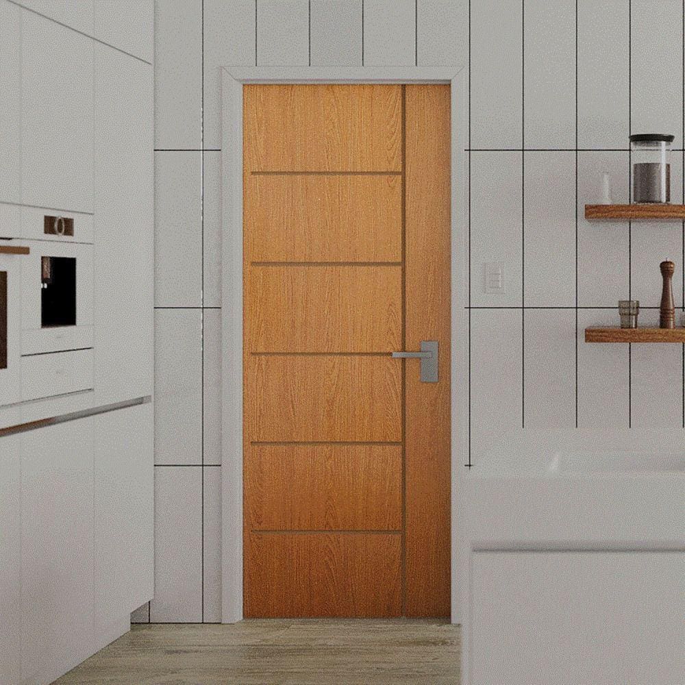 Folha de Porta de Madeira 210x92cm Espessura 3,5cm MSO Eucaplac Frisada Elegance Eucatex Teka Milano