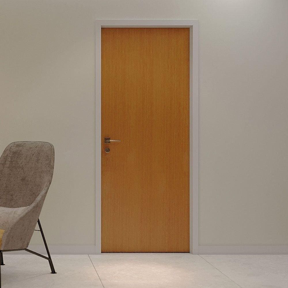 Folha de Porta de Madeira 210x92cm Espessura 3,5cm MMC Eucaplac Eucatex Nogal Mel