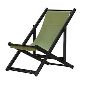 Espreguiçadeira Preguiçosa Dobrável sem Braço Black Tecido Verde Verde