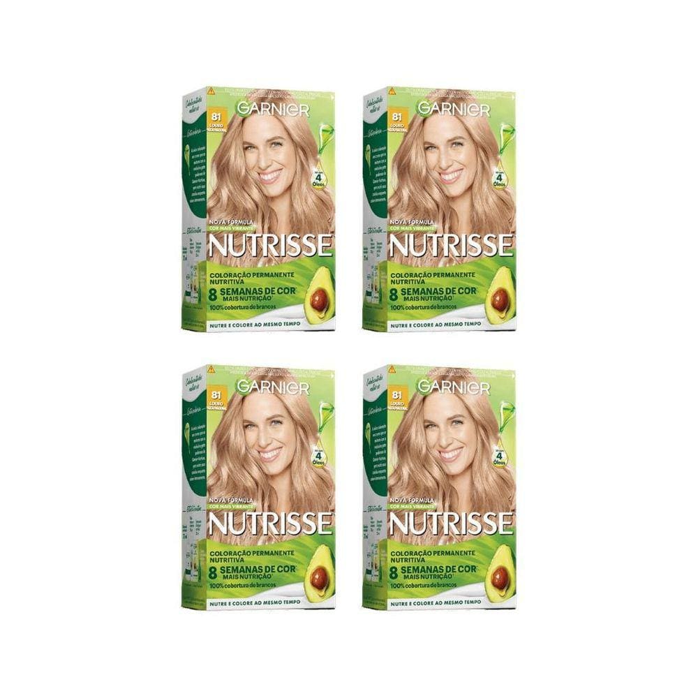 Coloraçao Nutrisse 81 Louro Claro Acinzentado-Kit C/4Un