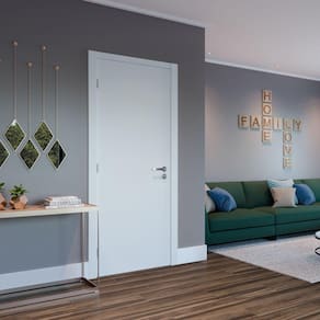 Folha de Porta de Madeira 210x62cm Espessura 3,5cm MSO Eucaplac Eucatex Branco Max