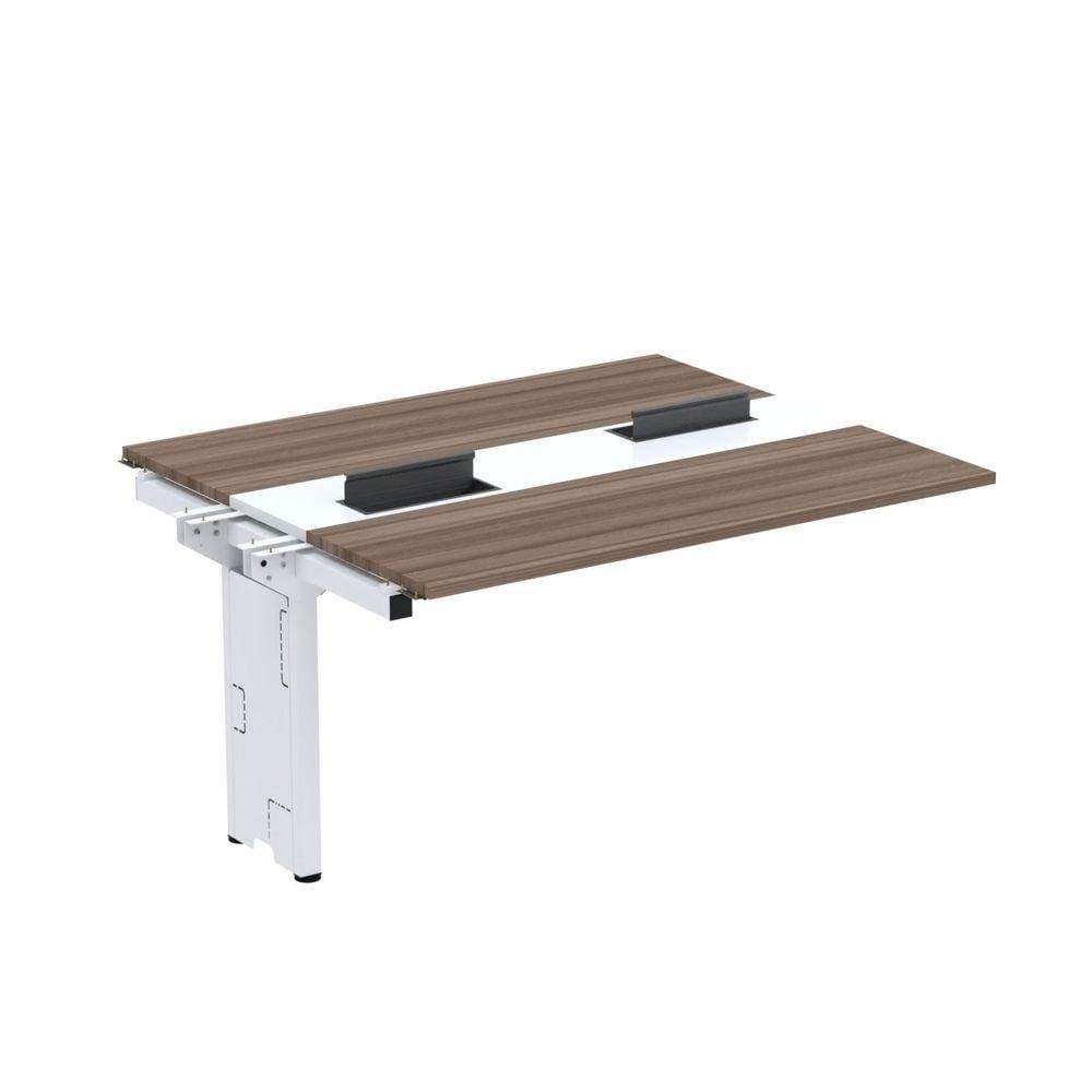 Complemento de Mesa Plataforma para Coworking para 2 Pessoas 140X120 Walnut/Branco