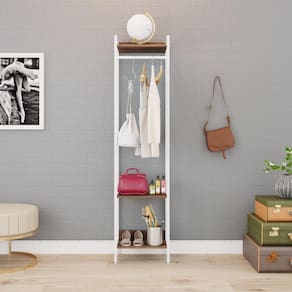 Estante Closet Arara 187x45cm 3 Prateleiras Active Yescasa Nogal / Est.Preta