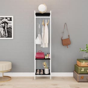 Estante Closet Arara 187x45cm 3 Prateleiras Active Yescasa Preto Ônix / Est.Preta