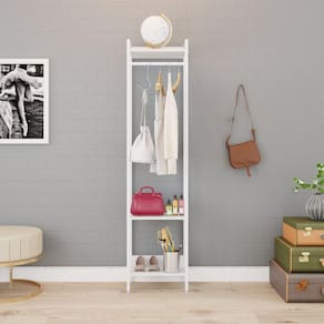 Estante Closet Arara 187x45cm 3 Prateleiras Active Yescasa Branco Chess / Est.Preta