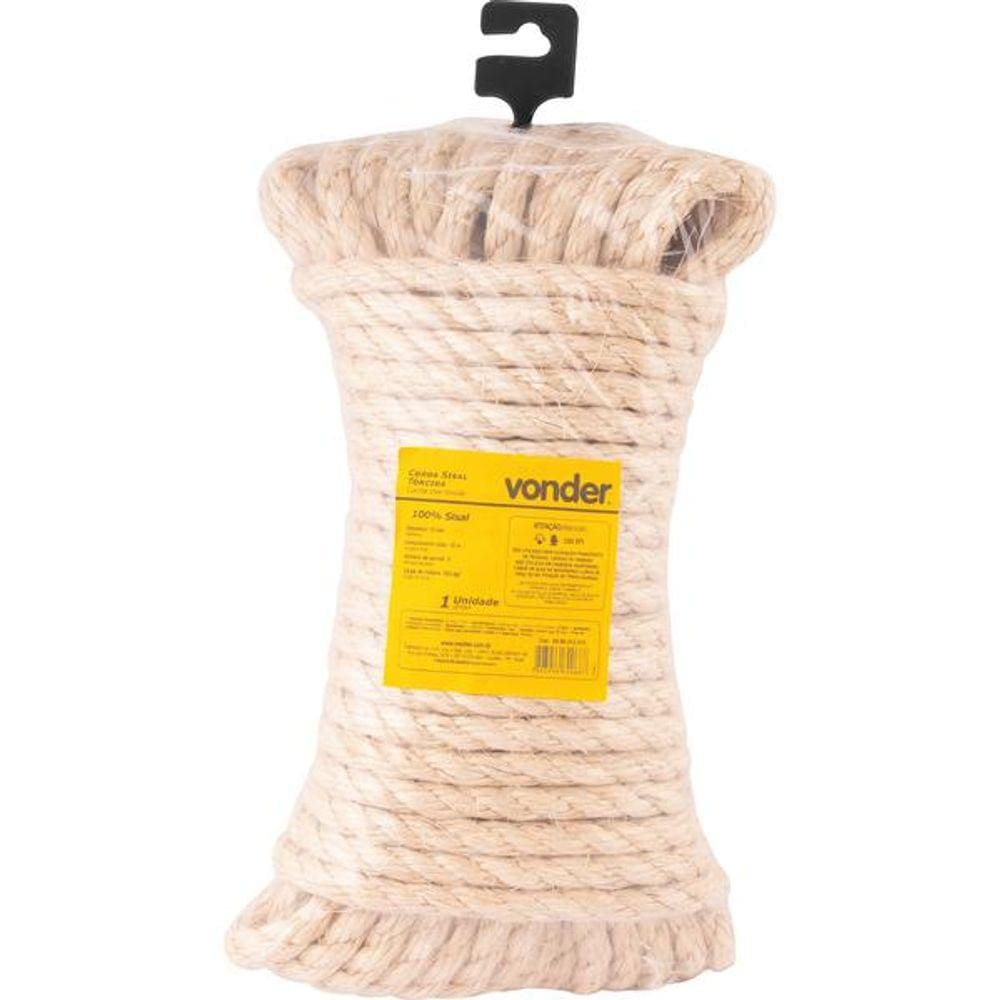 Corda Sisal 12mmx15m Cartela - Vonder