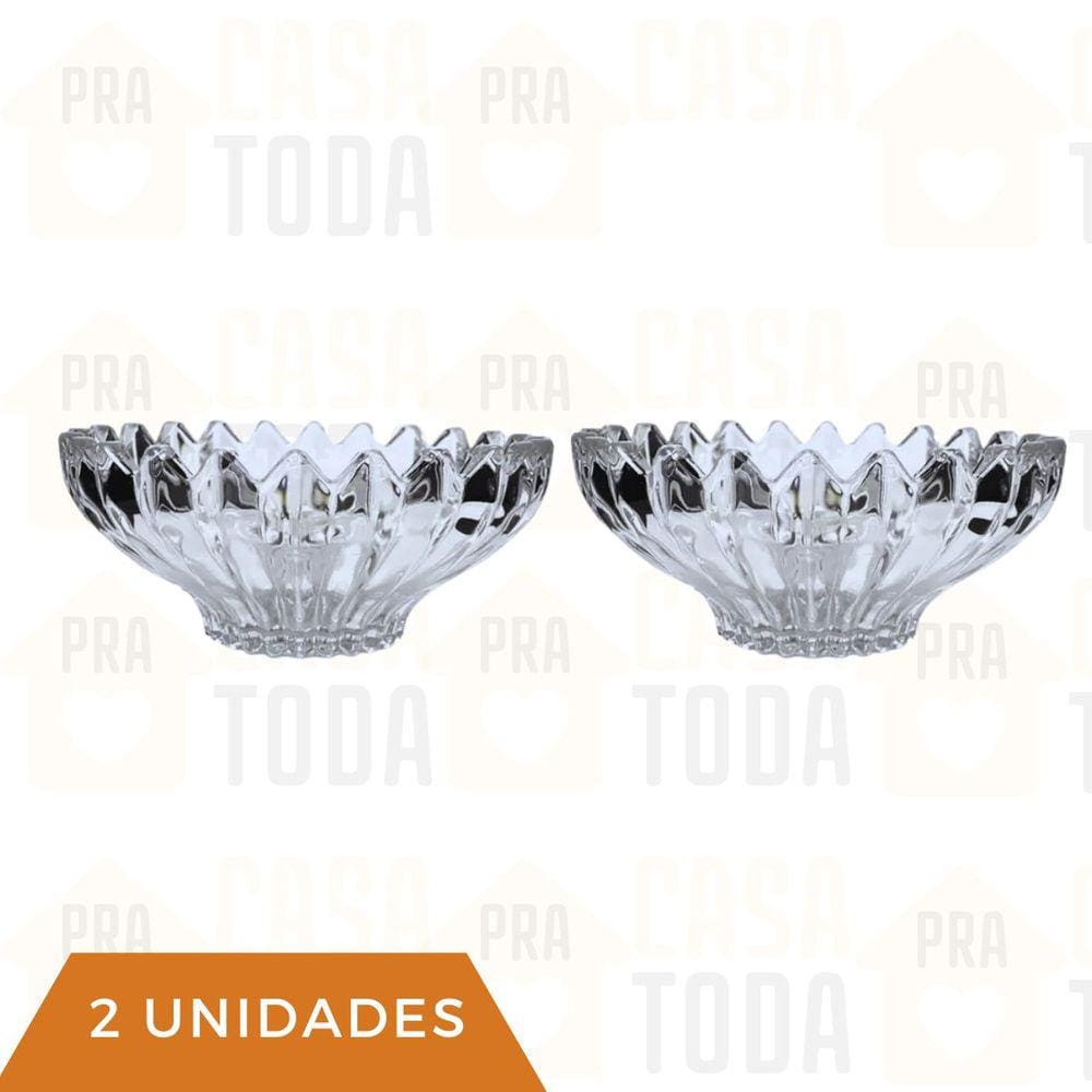 Cumbuca Tigela de vidro Cristalino 230Ml Kit Com 2 Unidades