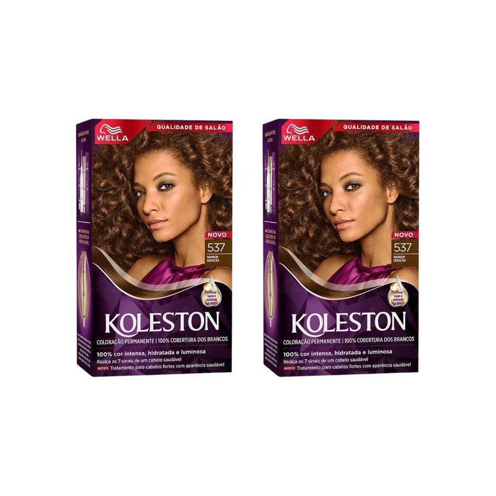 Coloraçao Koleston 537 Marrom Seduçao-Kit C/2Un
