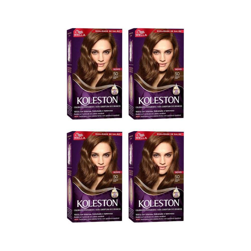 Coloraçao Koleston 50 Castanho Claro-Kit C/4Un