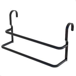 Porta Toalhas Duplo Toalheiro Para Box Preto Fosco 60cm FS