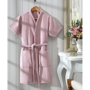 Roupão Dohler Fiore Velour Adulto Rosa Claro M 100% Algodão