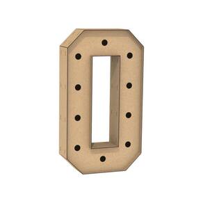 Número 0 Letra Caixa Grande Mdf 100Cm Altura Furo Iluminação