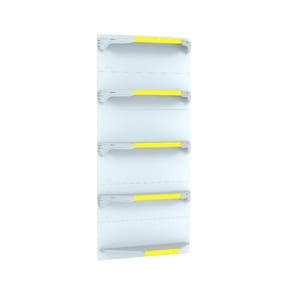 Kit 5 Bandejas Para Gondola Canto 202 Fit 40/60 Branco Pe Am