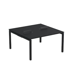 Mesa Plataforma Dupla com Pé de Aço para Coworking 140X140/2P PDC14/14/2P Preto