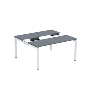 Mesa Plataforma Dupla com Pé de Aço para Coworking 150X140/2P PDC15/14/2P Grafito/Branco