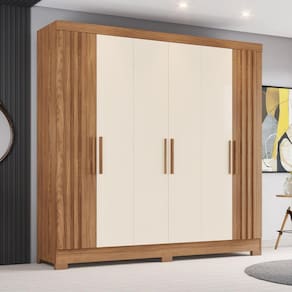 Guarda-Roupa 6 Portas 3 Gavetas B367 Marrom/Off White