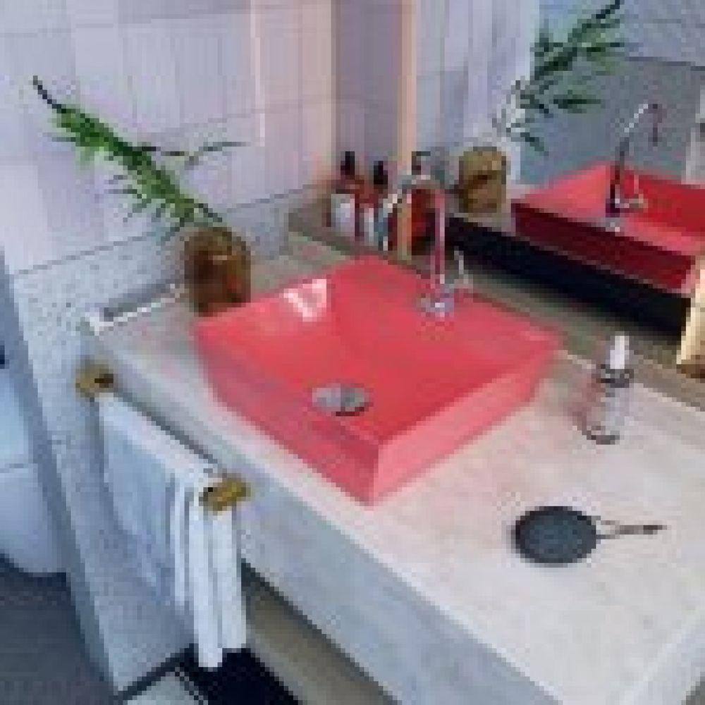 Kit Cuba AQ33 Volcano com Torneira 1198 e Válvula Click com Sifão e Flexível Rosa