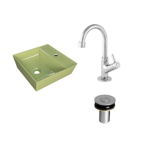 Kit Cuba AQ33 Volcano com Torneira 1198 e Válvula Botão Verde Acqua