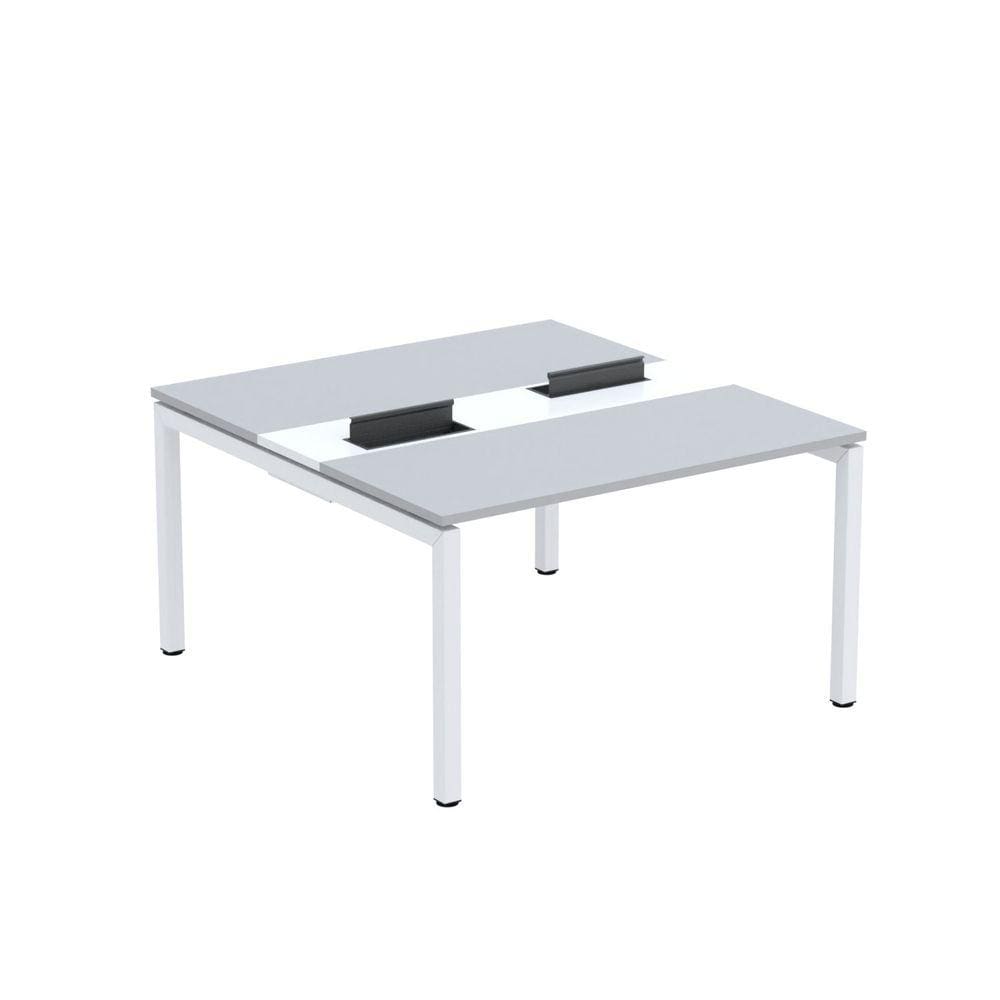 Mesa Plataforma Dupla com Pé de Aço para Coworking 130X140/2P PDC13/14/2P Cinza/Branco