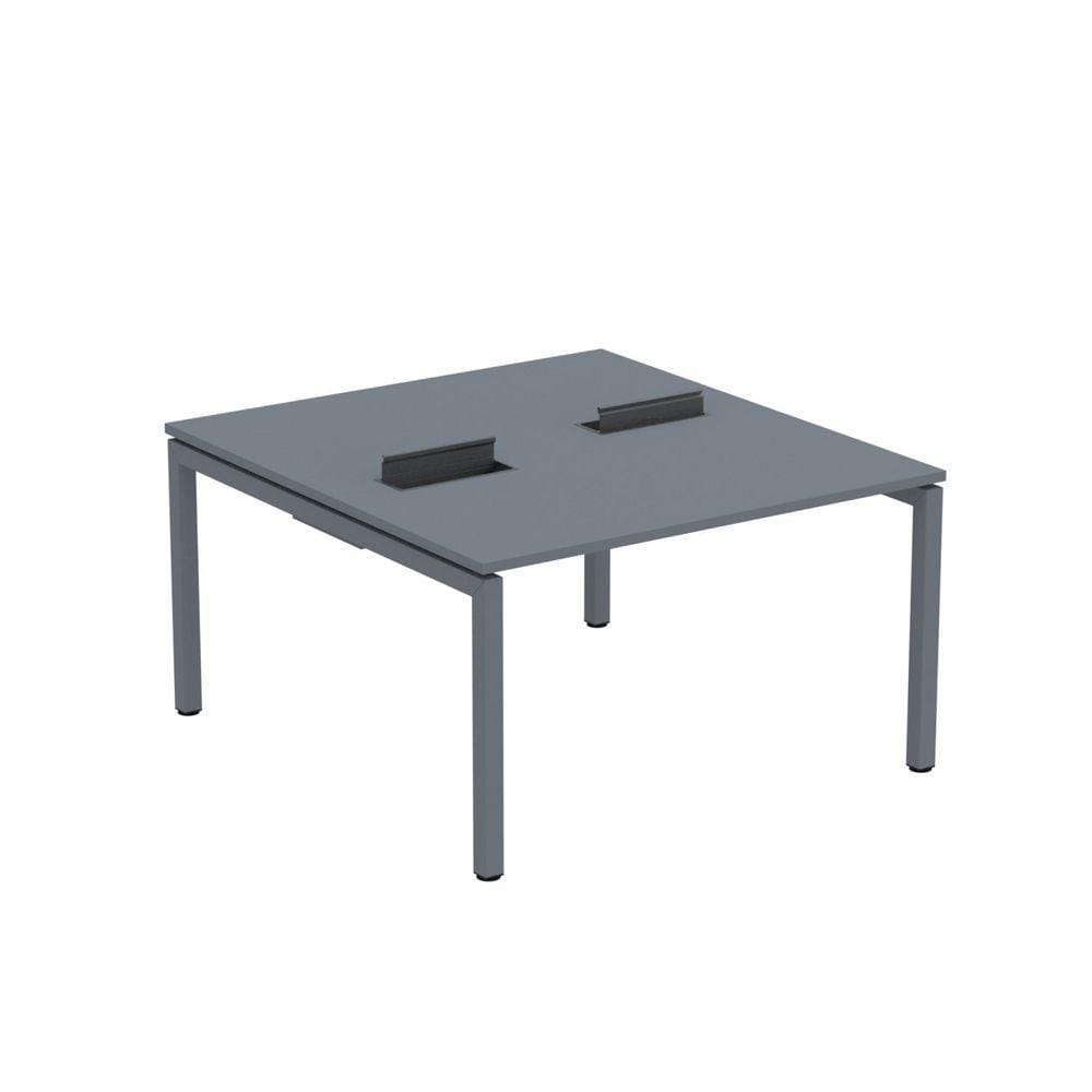 Mesa Plataforma Dupla com Pé de Aço para Coworking 130X140/2P PDC13/14/2P Grafito