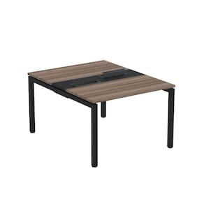 Mesa Plataforma Dupla com Pé de Aço para Coworking 120X140/2P PDC12/14/2P Walnut/Preto