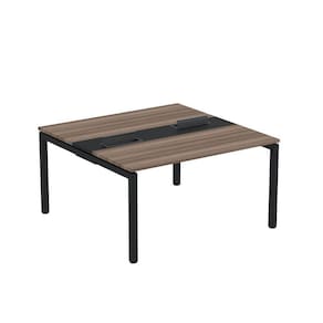 Mesa Plataforma Dupla com Pé de Aço para Coworking 140X140/2P PDC14/14/2P Walnut/Preto