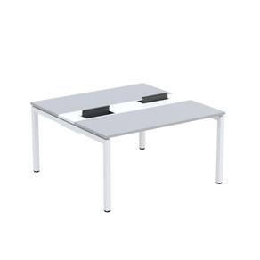 Mesa Plataforma Dupla com Pé de Aço para Coworking 140X140/2P PDC14/14/2P Cinza/Branco