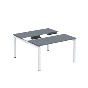 Mesa Plataforma Dupla com Pé de Aço para Coworking 130X140/2P PDC13/14/2P Grafito/Branco