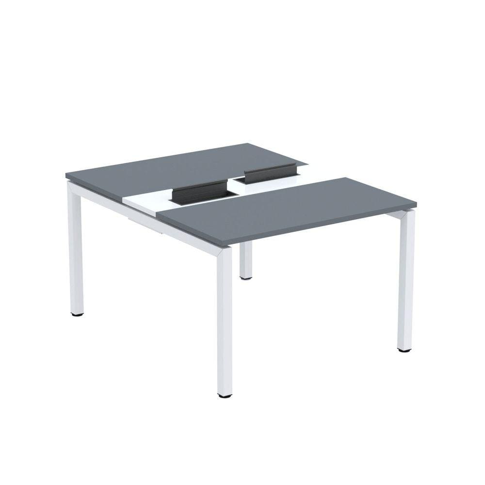 Mesa Plataforma Dupla com Pé de Aço para Coworking 120X140/2P PDC12/14/2P Grafito/Branco