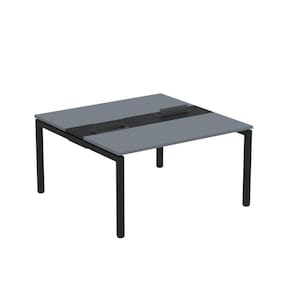 Mesa Plataforma Dupla com Pé de Aço para Coworking 140X140/2P PDC14/14/2P Grafito/Preto