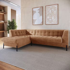 Sofá 3 Lugares com Chaise Terminal Cod. 2872 Zênite Yescasa Terracota