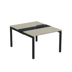 Mesa Plataforma Dupla com Pé de Aço para Coworking 120X140/2P PDC12/14/2P Nogueira Casablanca/Preto