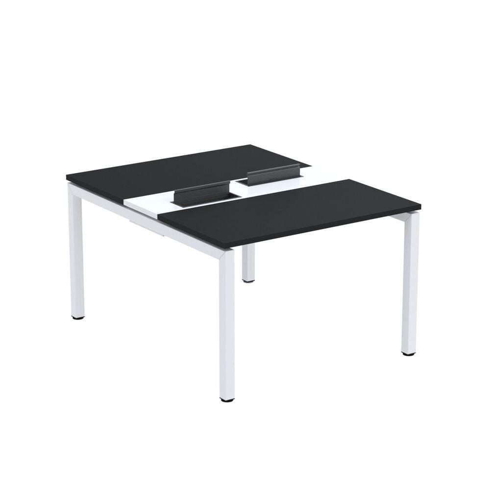 Mesa Plataforma Dupla com Pé de Aço para Coworking 120X140/2P PDC12/14/2P Preto/Branco