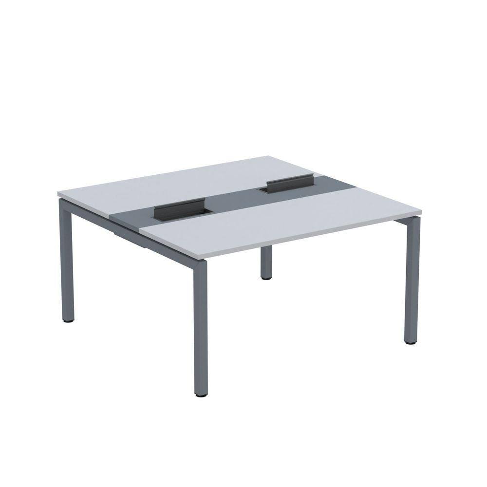 Mesa Plataforma Dupla com Pé de Aço para Coworking 140X140/2P PDC14/14/2P Cinza/Grafito