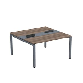 Mesa Plataforma Dupla com Pé de Aço para Coworking 140X140/2P PDC14/14/2P Walnut/Grafito