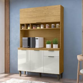 Cozinha Compacta Liz 4 Portas 1 Gaveta Marrocos/Off White