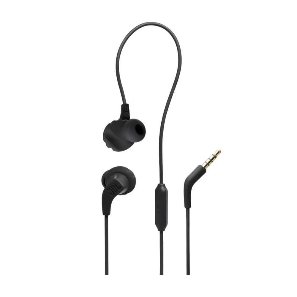 Fones de ouvido JBL Esportivos Endurance Run 2 Wired in ear com fio resistente à água Preto - ENDURRUN2BLK