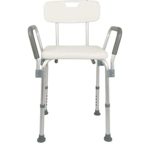 Banqueta Banho Encosto Apoio Braço D3 Dellamed Branco