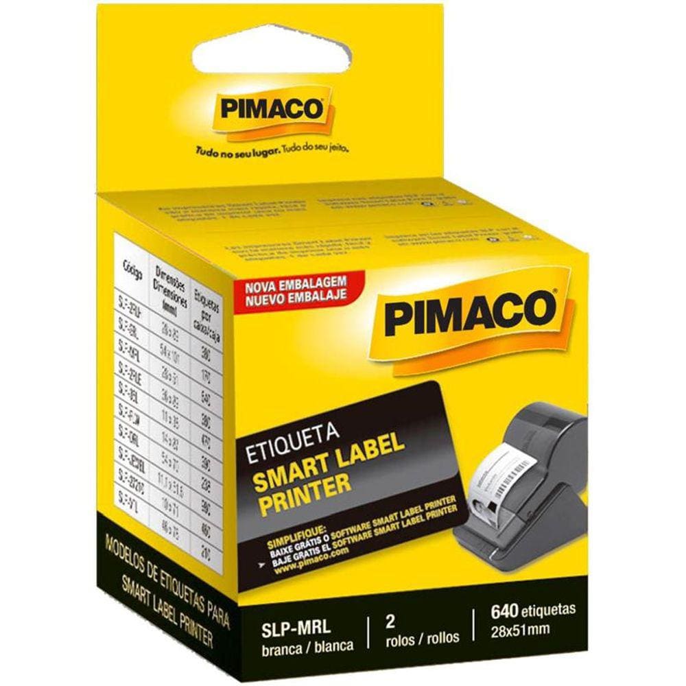 Etiqueta Pimaco Impressão Térmica Smart Label SLP-MRL  28x51mm 2 Rolo com 640