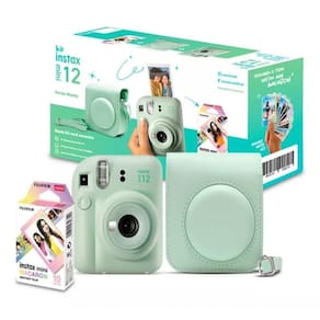 Kit Camera Instax Mini 12 + Bolsa + Filme 10 - Verde Verde