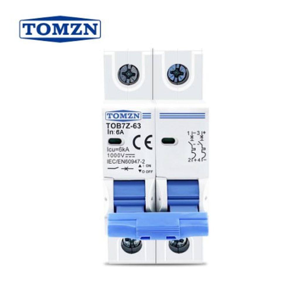 Disjuntor DC/CC 6A 1000V Bipolar P/ Painéis Solar / Baterias - Tomzn