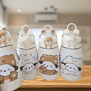 Garrafa Térmica Doggy Uniso 400Ml Aço Com Tampa Antivazamento Marrom