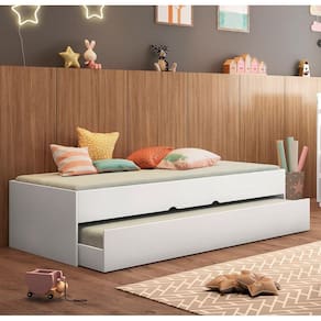 Bicama Cama com Auxiliar Solteiro Branca Chiara Phoenix Baby