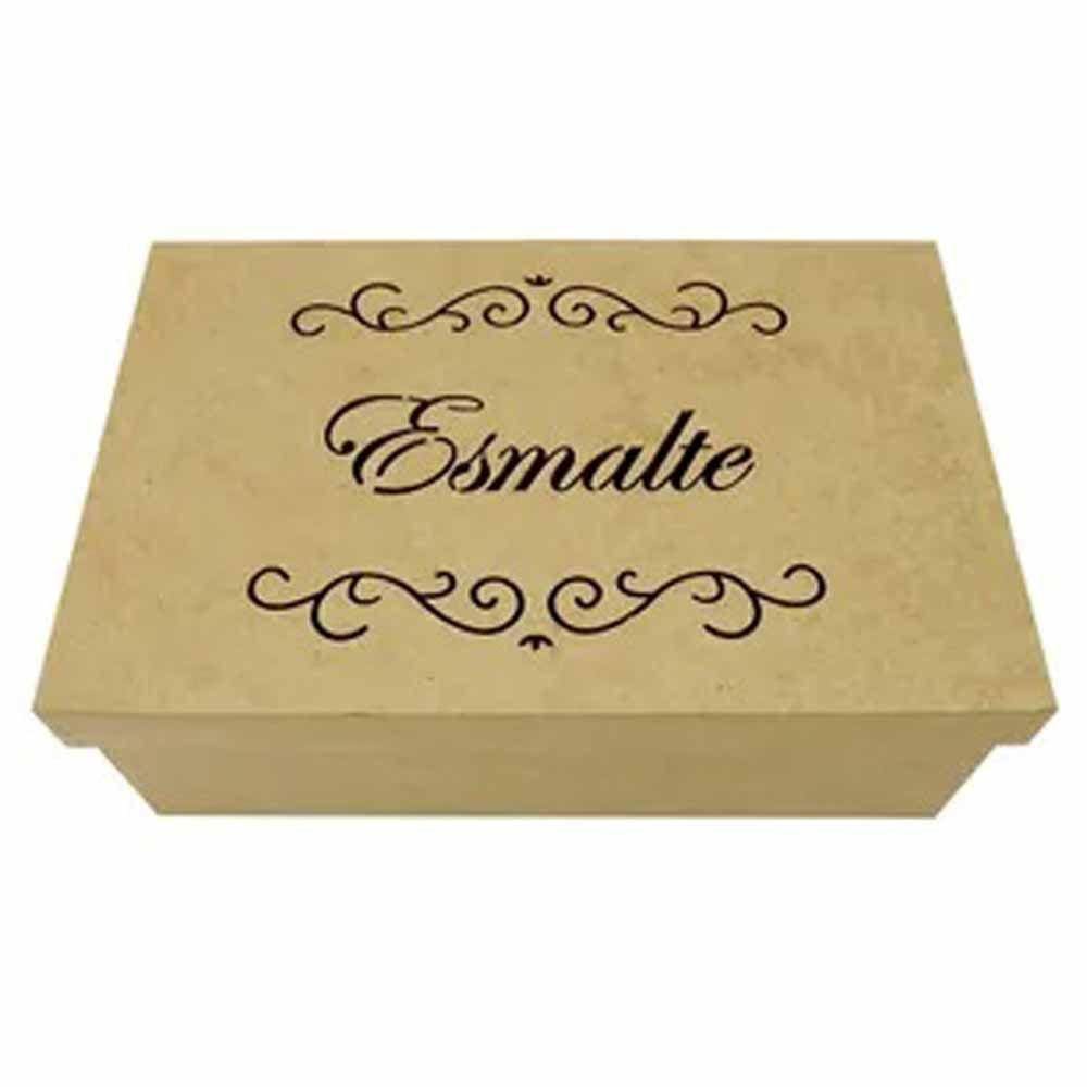 Caixa mdf esmaltes Imperial tampa de sapato 22 divisões Tam:25,5x16,5x9cm Cod:BANH034