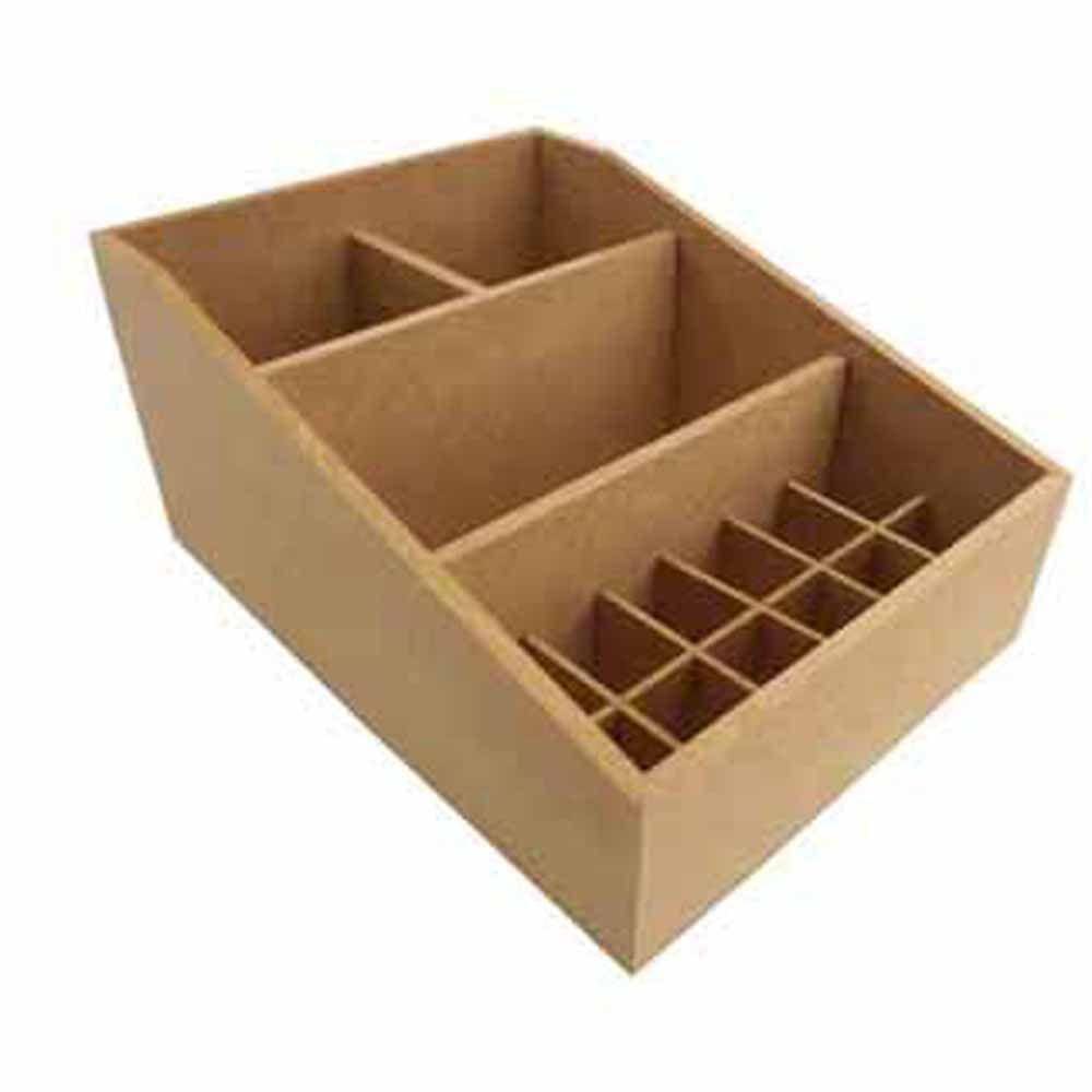 Caixa mdf organizadora de maquiagem aberta com 15 divisões Tam:24x18x11,5cm Cod:BANH038