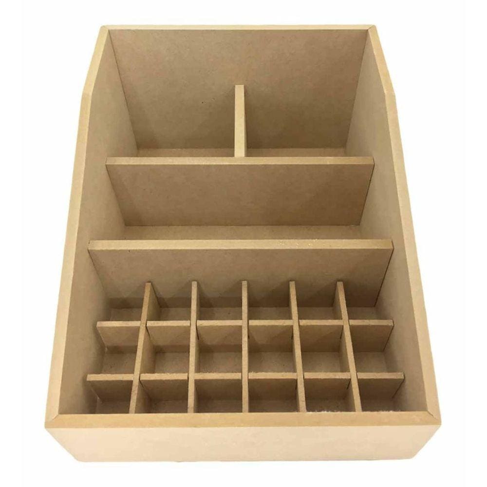 Caixa mdf organizadora de maquiagem aberta com 21 divisões Tam:23x17x11cm Cod:BANH042