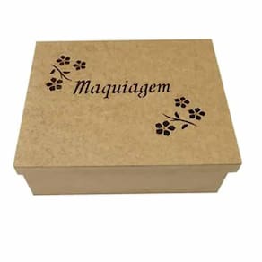 Caixa mdf tampa de sapato maquiagem com Divisões Flores - cod:BANH032 - Tamanho 25L x 20C x 9,5A cm