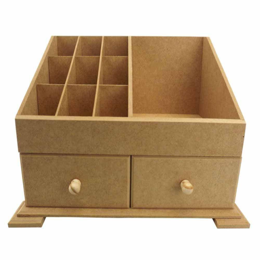 Caixa mdf organizadora de maquiagem com 10 divisões Tam:25,5x36,5x23,5cm Cod:BANH036